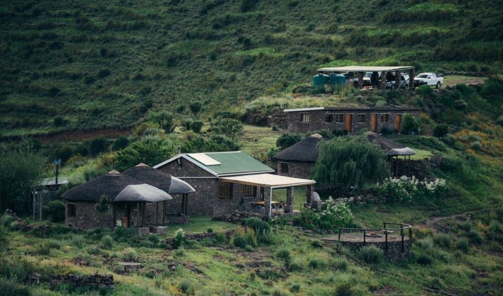 Makhangoa community camp in Lesotho by the Bokong River.