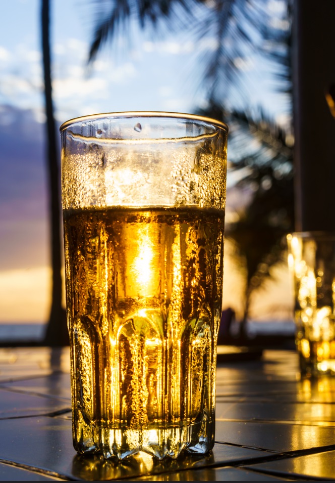 Drinks in the Sette Cama camp on the Gabon West African coast
