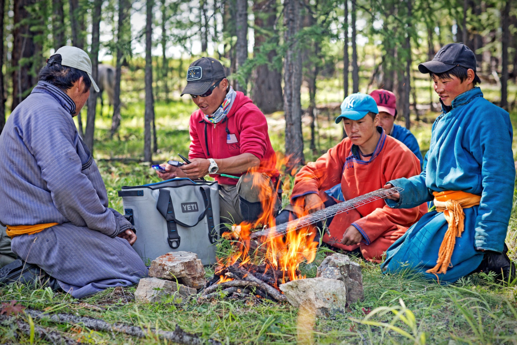 Around the camp fire - Mongolia Headwaters Expedition