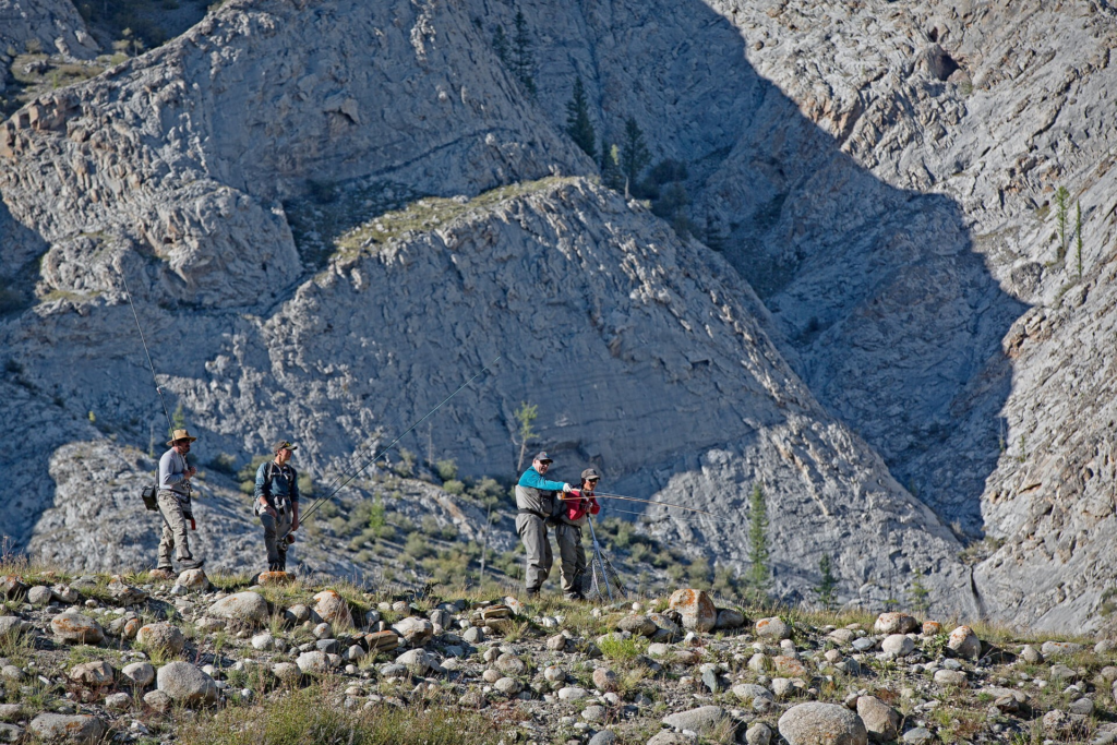 Fly fishing in the canyon of the Headwaters Expedtion